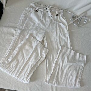 Beau Dawson white linen blend wide leg trouser coastal grandma festival hippie